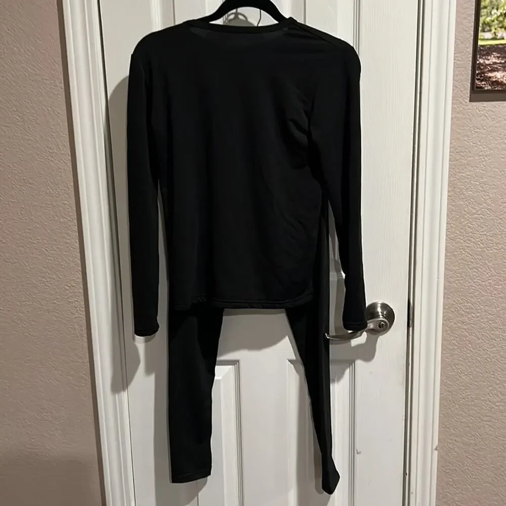 Rocky Thermal Underwear set pants and shirt Kids Size Large Black